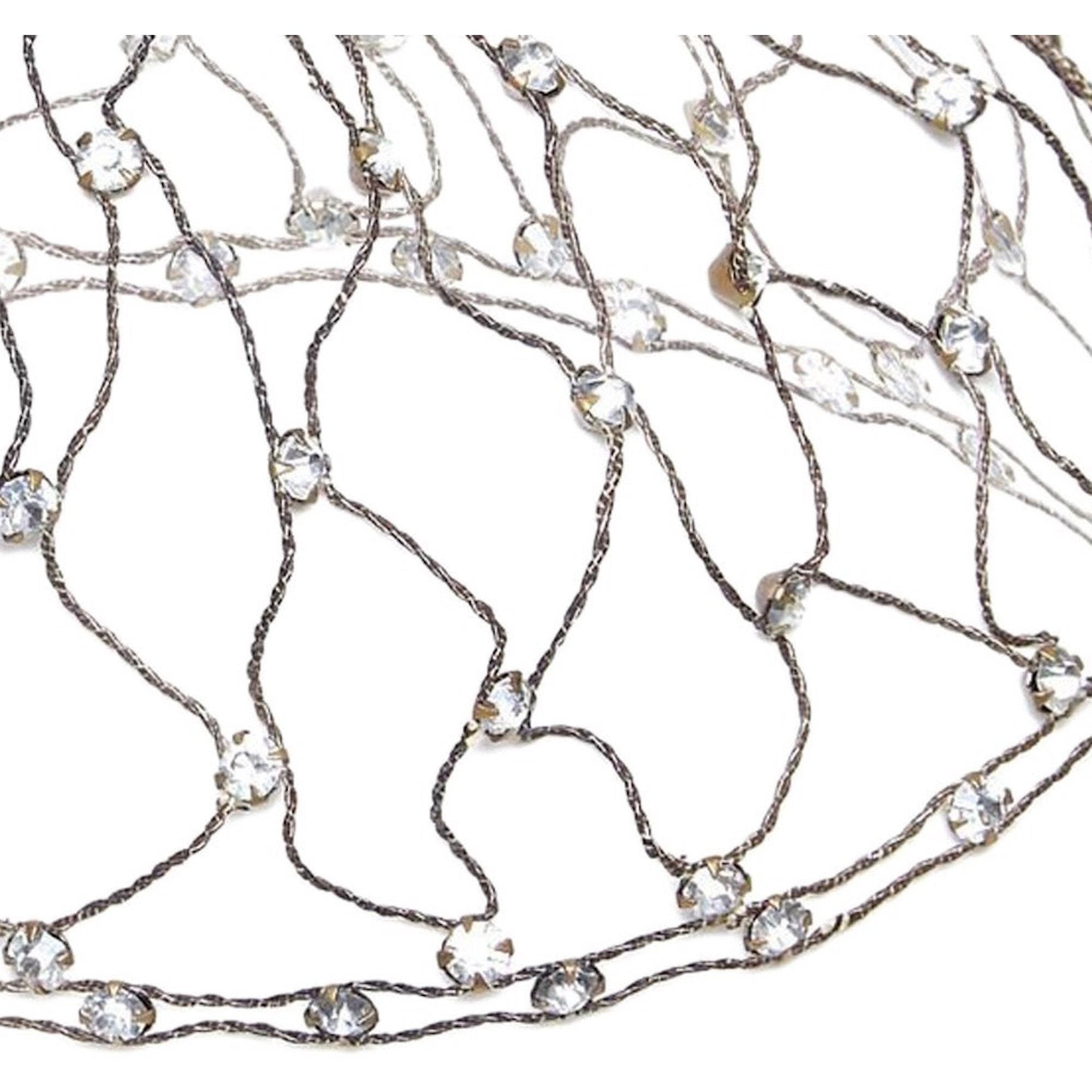 ARCHIVE - 1920s Juliet Metallic Bridal or Flapper Skull Cap with Rhinestones