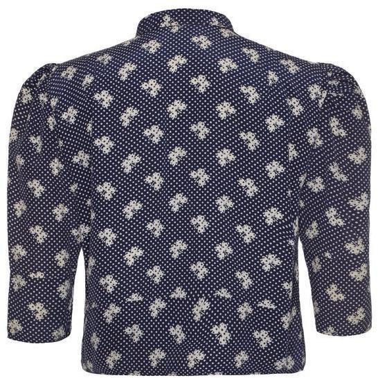 ARCHIVE - 1920s Navy and Cream Floral Blouse