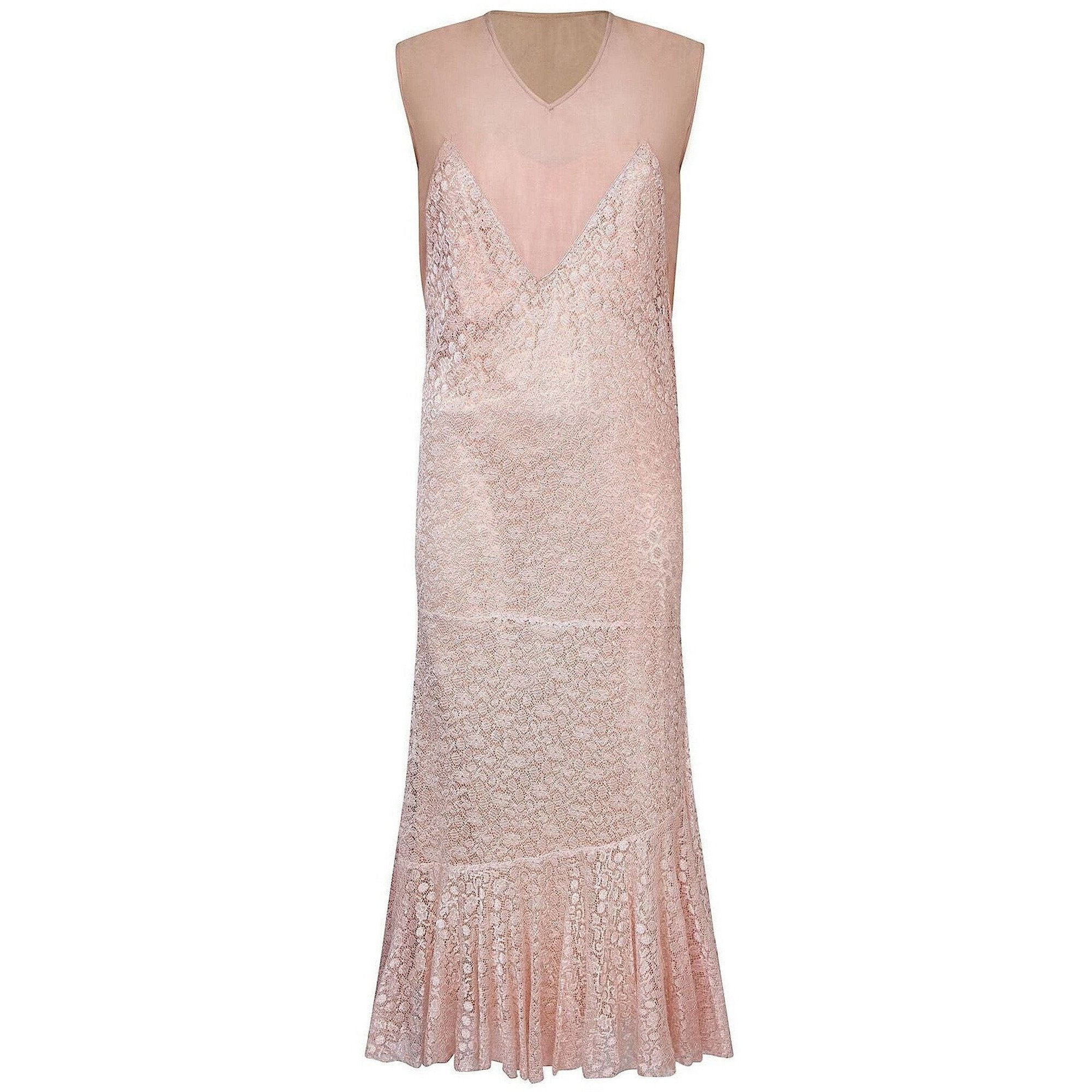 ARCHIVE - 1920s Pink Satin and Cobweb Lace Three Piece Set