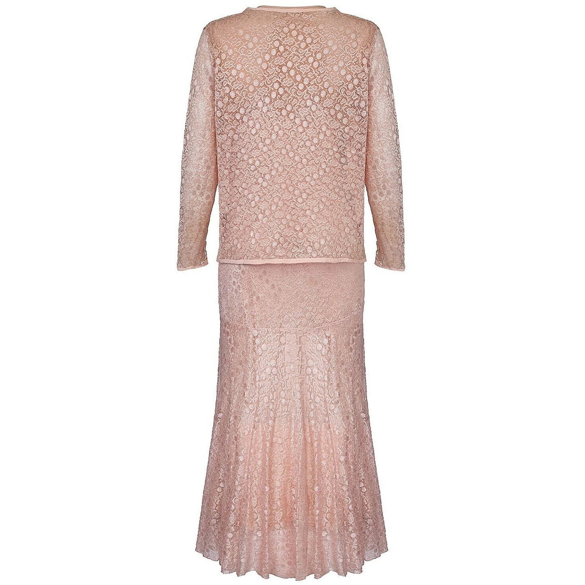 ARCHIVE - 1920s Pink Satin and Cobweb Lace Three Piece Set