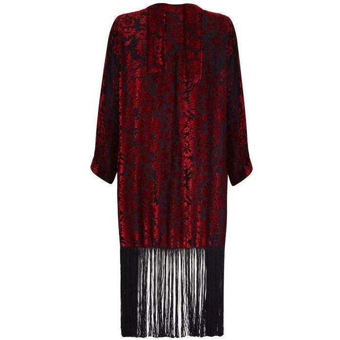 ARCHIVE - 1920s Red and Black Burnout Velvet Jacket