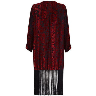 ARCHIVE - 1920s Red and Black Burnout Velvet Jacket