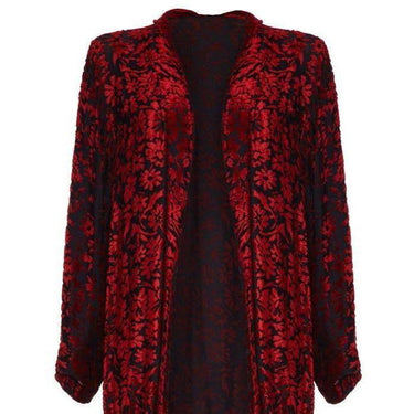 ARCHIVE - 1920s Red and Black Burnout Velvet Jacket