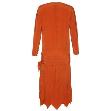 ARCHIVE - 1920s Rust Orange Silk Flapper Dress