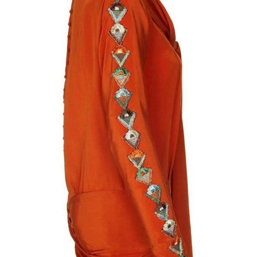 ARCHIVE - 1920s Rust Orange Silk Flapper Dress