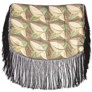 ARCHIVE - 1920s/1930s Lame Scarf with Leaf Motif and Tassels