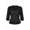 ARCHIVE - 1930s Black and Gold Leaf Velvet Lame Top