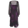 ARCHIVE - 1930s Black and Purple Georgette Dress