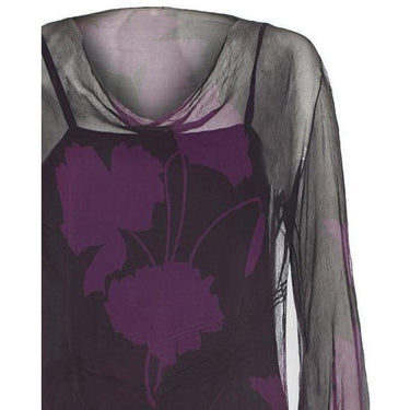ARCHIVE - 1930s Black and Purple Georgette Dress