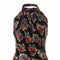 ARCHIVE - 1930s Black Bias Cut Liquid Satin Novelty Musical Print Halterneck Dress