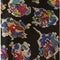 ARCHIVE - 1930s Black Bias Cut Liquid Satin Novelty Musical Print Halterneck Dress