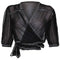 ARCHIVE - 1930s Black Chiffon Cross Over Blouse
