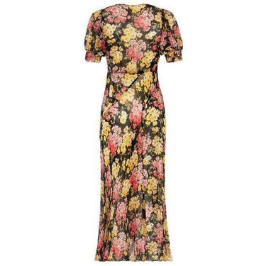 ARCHIVE - 1930s Black, Pink and Yellow Floral Chiffon Dress