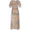 ARCHIVE - 1930s Blue and Apricot Dress with Capelet