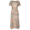 ARCHIVE - 1930s Blue and Apricot Dress with Capelet