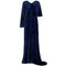 ARCHIVE - 1930s Blue Burnout Velvet Gown With Train