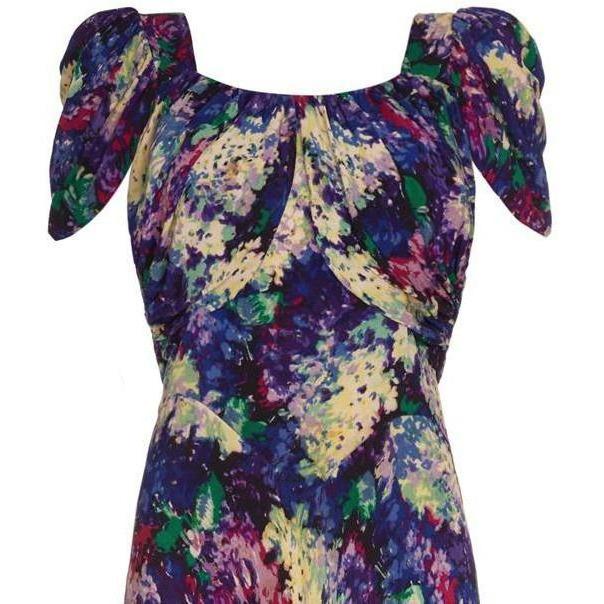 ARCHIVE - 1930s Crepe Floral Bonwit Teller Dress
