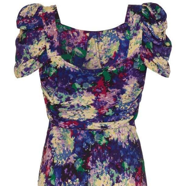 ARCHIVE - 1930s Crepe Floral Bonwit Teller Dress