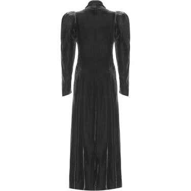 ARCHIVE - 1930s Floor Length Art Deco Black Panne Silk Velvet Coat