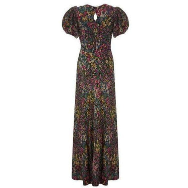 ARCHIVE - 1930s Floral Lame Dress with Puff Sleeves