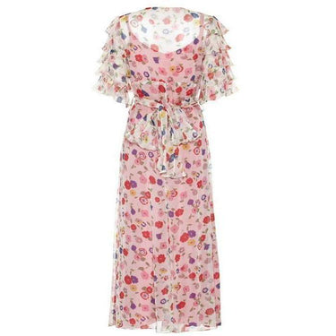 ARCHIVE - 1930s Floral Print Ruffle Sleeve Dress