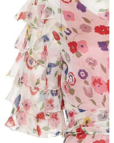 ARCHIVE - 1930s Floral Print Ruffle Sleeve Dress