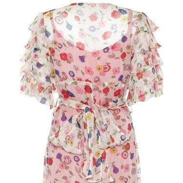 ARCHIVE - 1930s Floral Print Ruffle Sleeve Dress