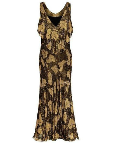 ARCHIVE - 1930s Gold and Black Vintage Lamé Gown