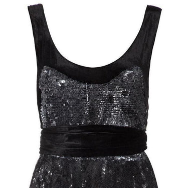 ARCHIVE - 1930s Heavily Sequinned Black Velvet Gown
