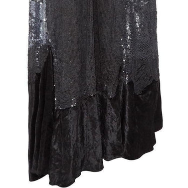 ARCHIVE - 1930s Heavily Sequinned Black Velvet Gown