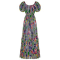 ARCHIVE - 1930s Net Deco Leaf Print Dress