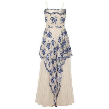 ARCHIVE - 1930s Organza & Blue Embroidered Gown