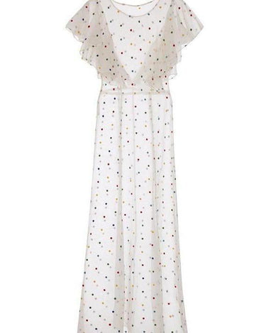 ARCHIVE - 1930s Polka Dot White Organza Lawn Dress