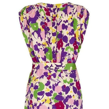 ARCHIVE - 1930s Purple Floral Rayon Gown