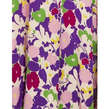 ARCHIVE - 1930s Purple Floral Rayon Gown