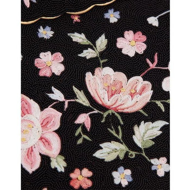 ARCHIVE - 1940s Black Beaded and Embroidered Floral Handbag