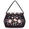 ARCHIVE - 1940s Black Beaded and Embroidered Floral Handbag