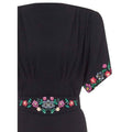 ARCHIVE - 1940s Black Crepe Dress with Sequined Florals