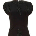 ARCHIVE - 1940s Black Crepe Vintage Dress with Floral Beading
