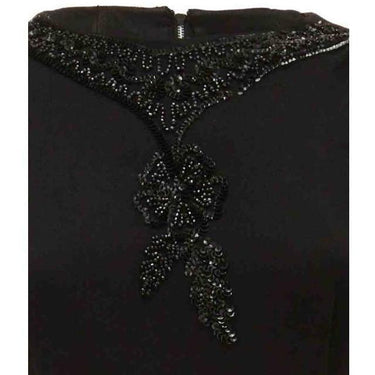 ARCHIVE - 1940s Black Crepe Vintage Dress with Floral Beading