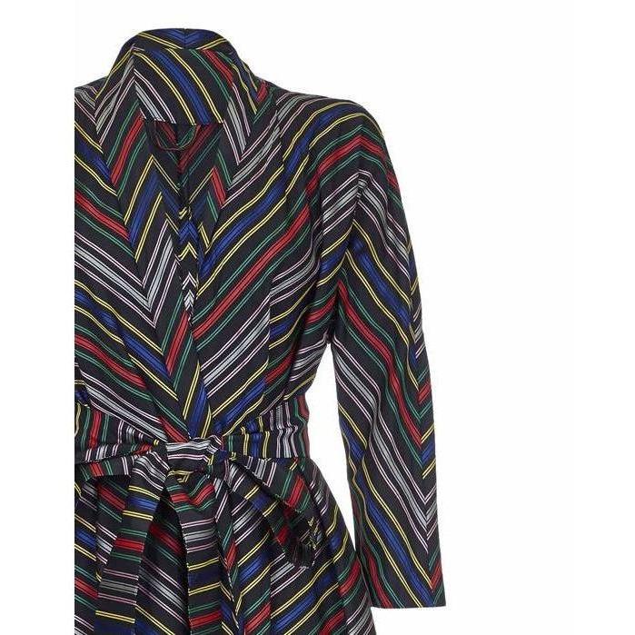 ARCHIVE - 1940s Black Striped Hostess Dress Coat