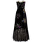 ARCHIVE - 1940s Black Velvet Hand Painted Dress