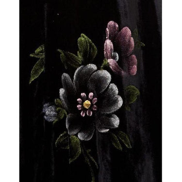 ARCHIVE - 1940s Black Velvet Hand Painted Dress