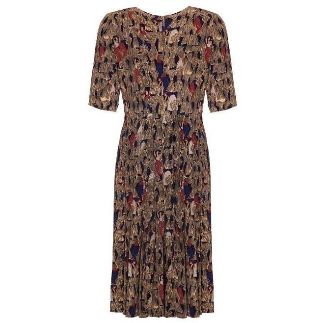 ARCHIVE - 1940s Crepe Dress with Farm Scenes
