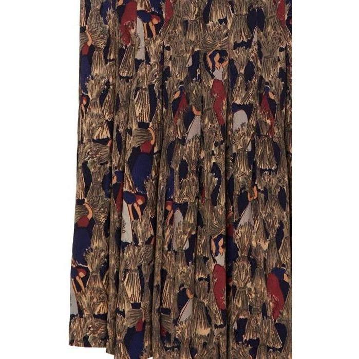 ARCHIVE - 1940s Crepe Dress with Farm Scenes