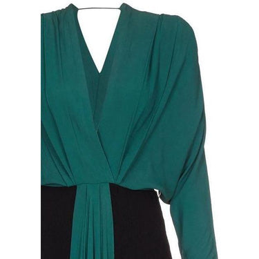ARCHIVE - 1940s Green and Black Crepe Dress