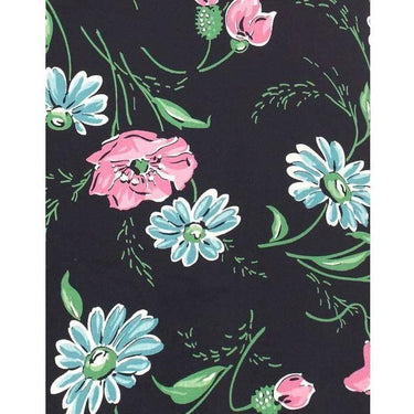 ARCHIVE - 1940s Navy Floral Rayon Dress
