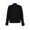 ARCHIVE - 1950s Black Cashmere Cardigan with Blue Applique