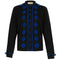 ARCHIVE - 1950s Black Cashmere Cardigan with Blue Applique