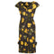 ARCHIVE - 1950s Black Dress with Yellow Floral Print Detail